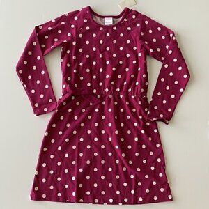 NWT Hanna Andersson Mulberry Dotty Bow Girl Dress 8 Years